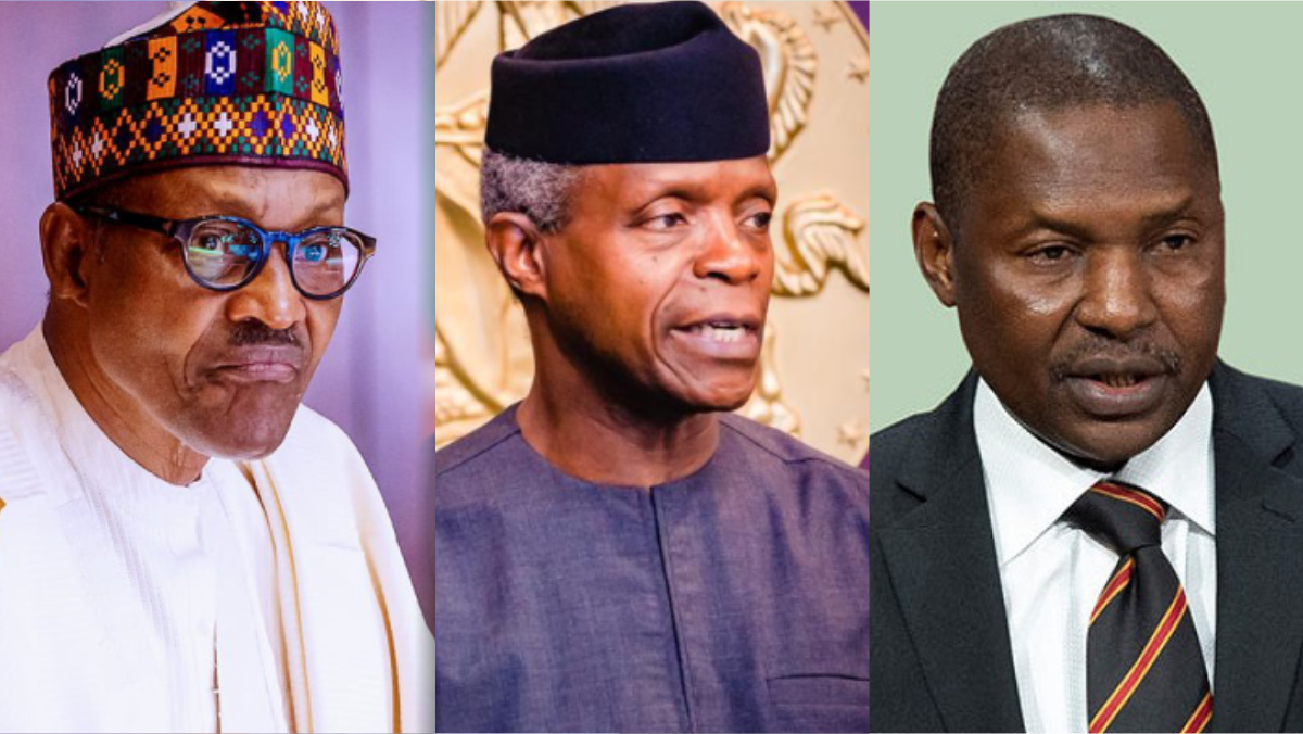 President Muhammadu Buhari, Vice President Yemi Osinbajo, and Nigeria's Attorney General, Abubakar Malam