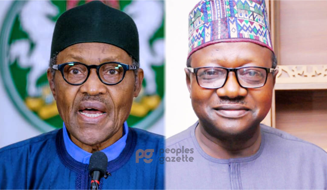 President Muhammadu Buhari and NPC chairman Nasir Kwarra
