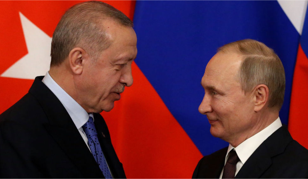 President Recep Erdogan with Russian President Vladimir Putin