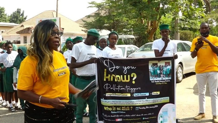 Pupils on sensitisation walk