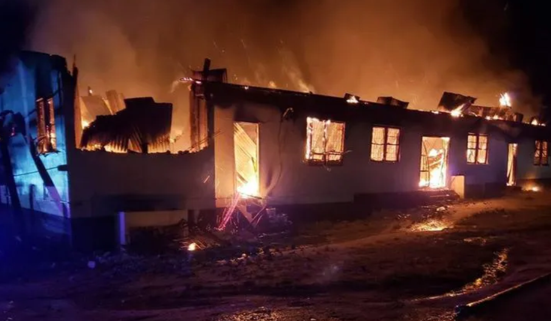 Raging inferno at Guyana school
