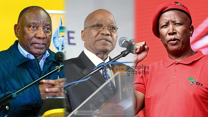 Cyril Ramaphosa, Jacob Zuma and Julius Malema