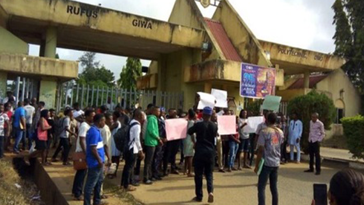 Rufus Giwa Polytechnic workers protest