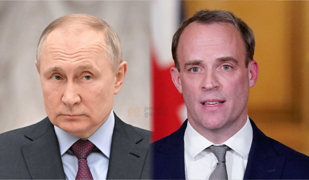 Russian President Vladimir Putin and UK Justice Minister, Dominic Raab