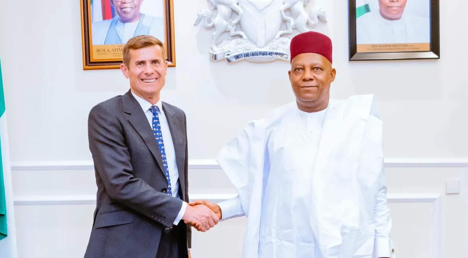 Vice President Kashim Shettima and Chris Vincent (Credit: X)