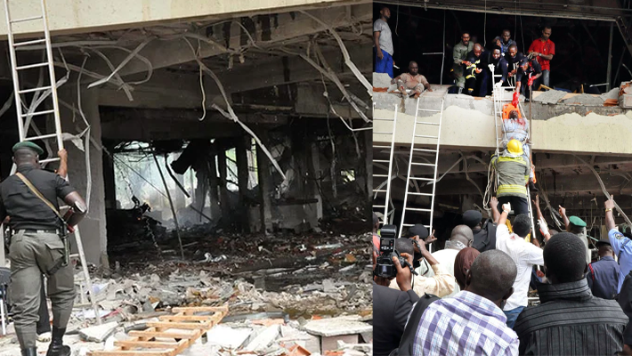 Scenes from the 2011 United Nations building bomb blast