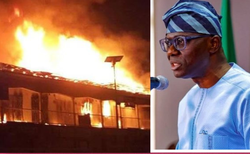 Sanwo-Olu and fire outbreak
