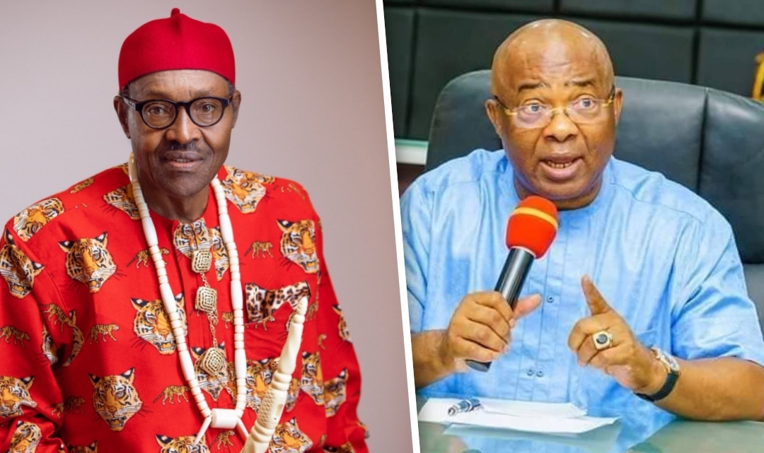 President Muhammadu Buhari and Imo State Gov Hope Uzodimma