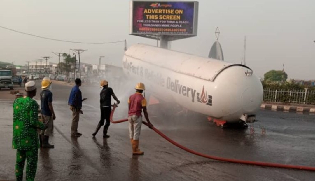 Crashed gas truck