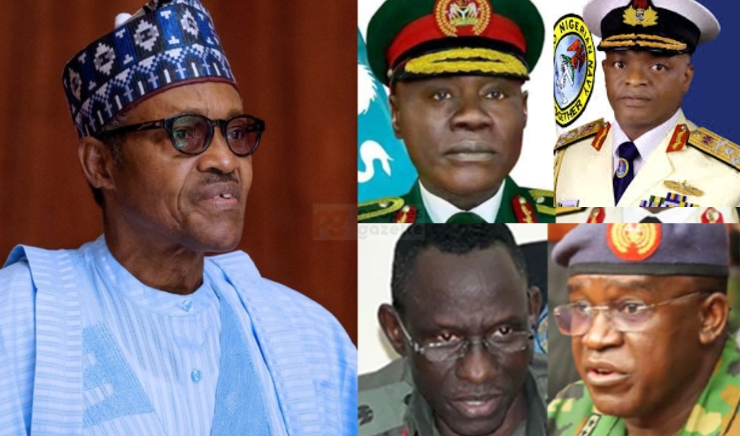 President Muhammadu Buhari and service chiefs