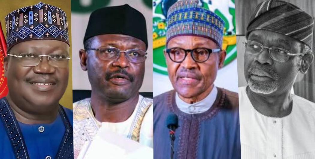 Ahmad Lawan, Mahmood Yakubu, Muhammadu Buhari and Femi Gbajabiamila