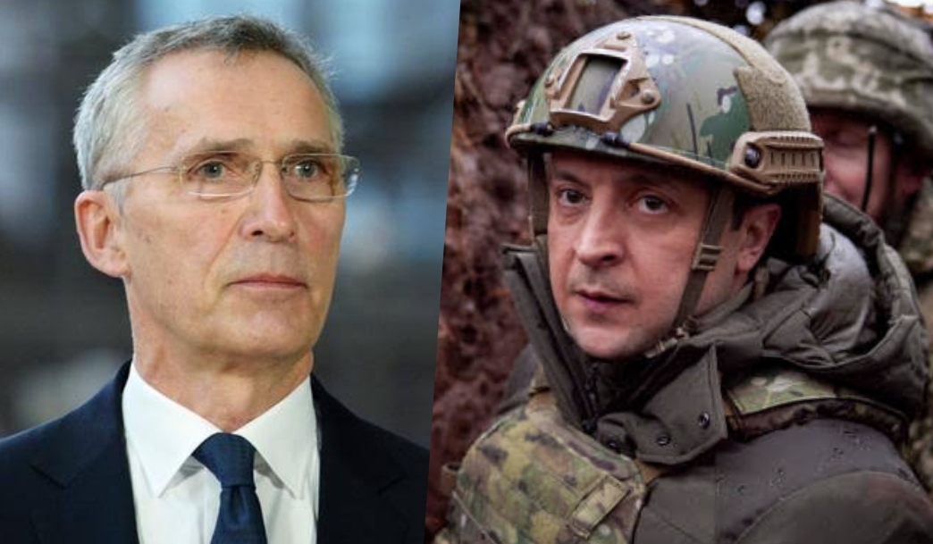 Volodymyr Zelensky and Jens Stoltenberg