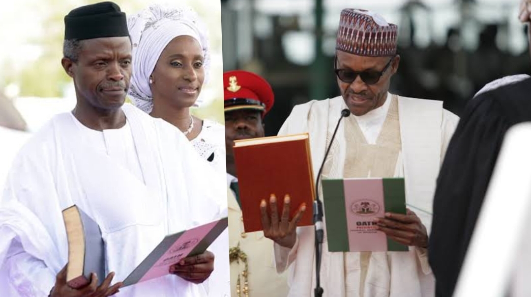 President Muhammadu Buhari and Vice president Yemi Osinbajo taking oath of office