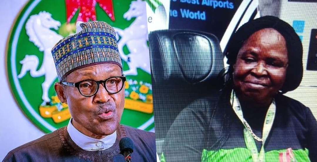 President Muhammadu Buhari and Josfin Chibuzor