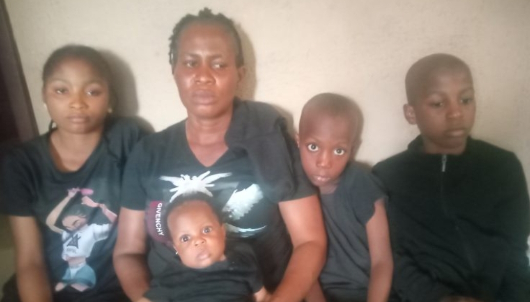 Widow of police officer and children