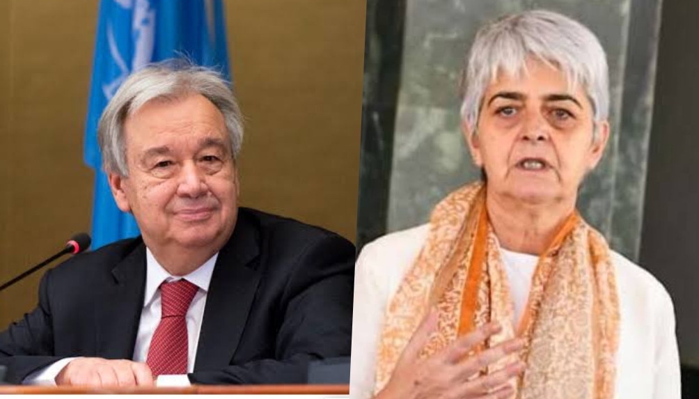 Antonio Guterres and Barbara Manzi
