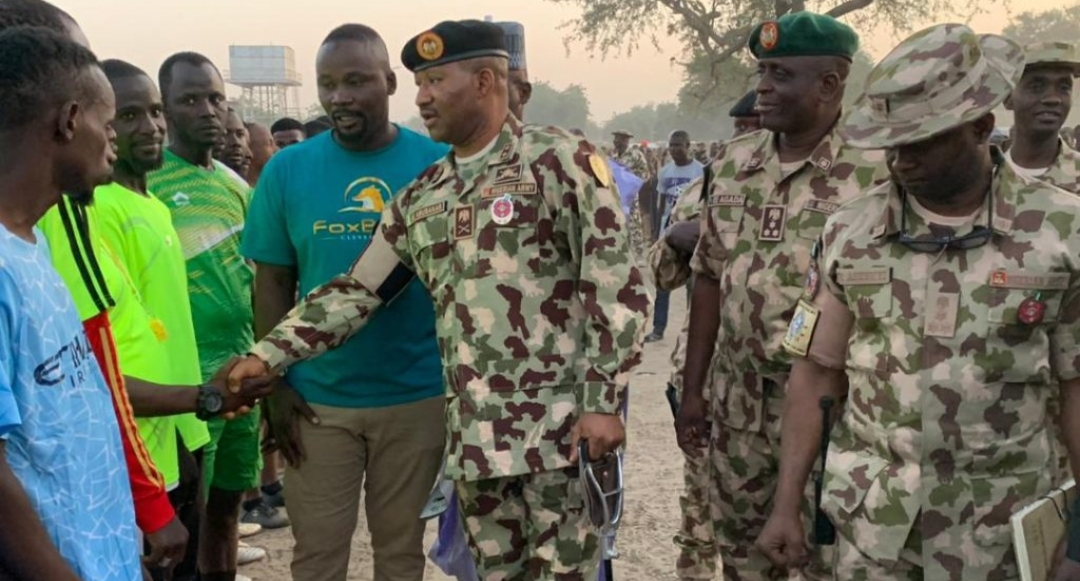 Army holds football tourney in Borno border community to deter terrorists from recruiting residents