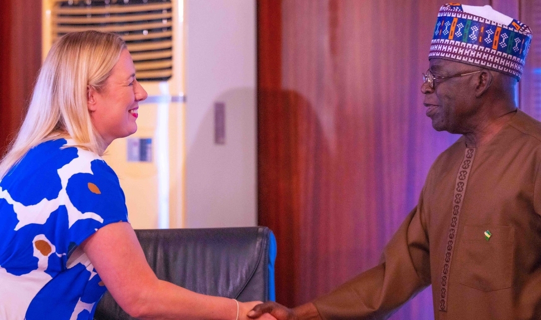 EU commissioner for International Partnerships, Jutta Urpilainen and President Bola Tinubu (Credit: Nigerian Presidency)