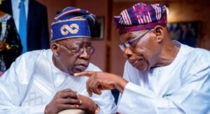 President Bola Tinubu and former President Olusegun Obasanjo (Credit: Presidency)