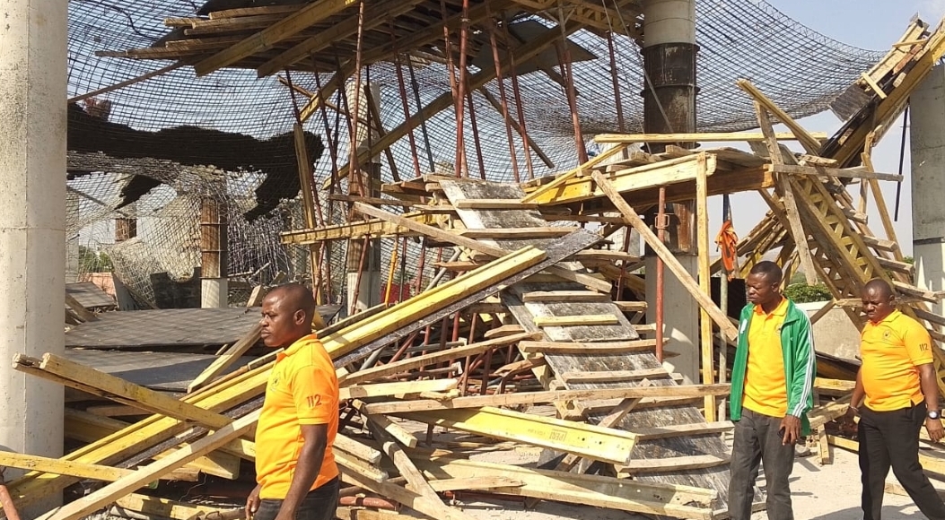 Collapsed segment of building (Credit: NAN)