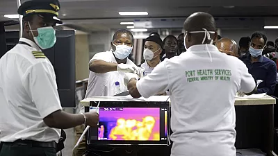 Temperature of people checked at Lagos airport