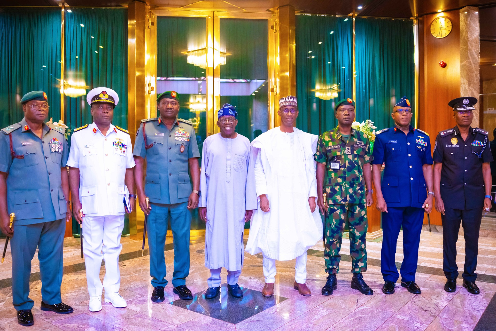 Tinubu with new service chiefs