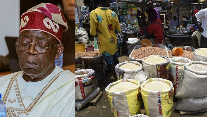Tinubu sleeping; Food market
