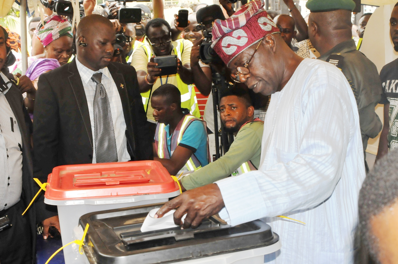 Tinubu casting a vote