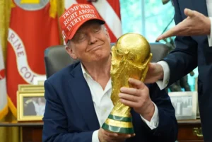 Trump with World Cup trophy