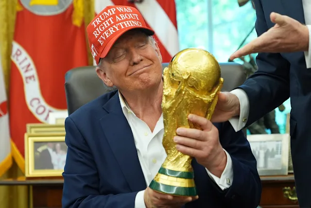 Trump with World Cup trophy