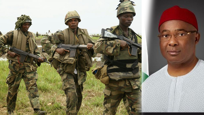 Armed soldiers and Uzodimma
