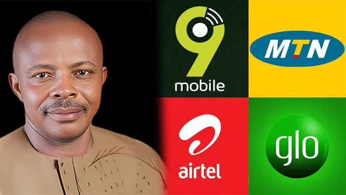 NLC president Ajaero; telecom logos