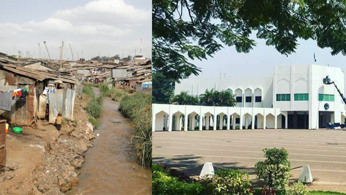 : Abuja slum; Aso Villa