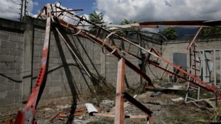 Vandalised telecom facility