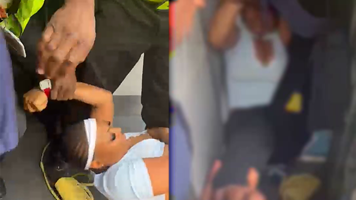Emmanson being dragged by Ibom staff