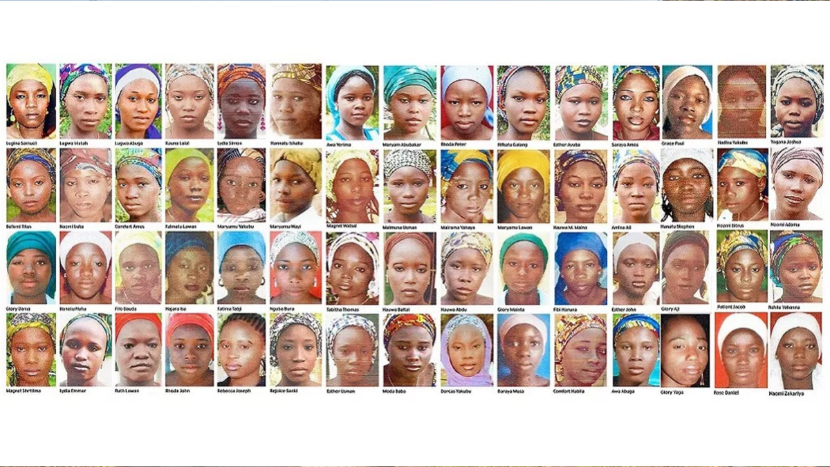 Photo collage of Chibok girls