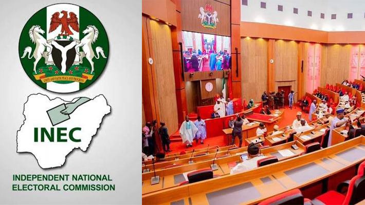 INEC logo and Senate in plenary