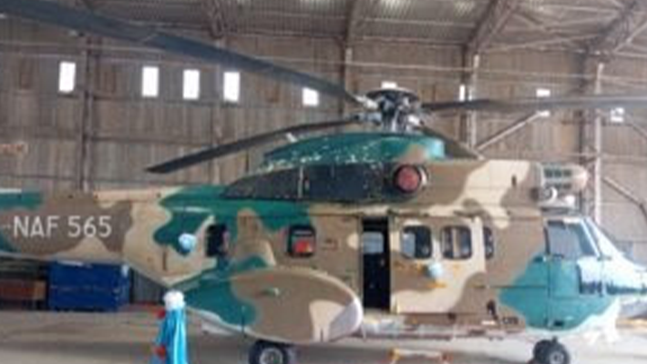 The reactivated Super Puma Helicopter