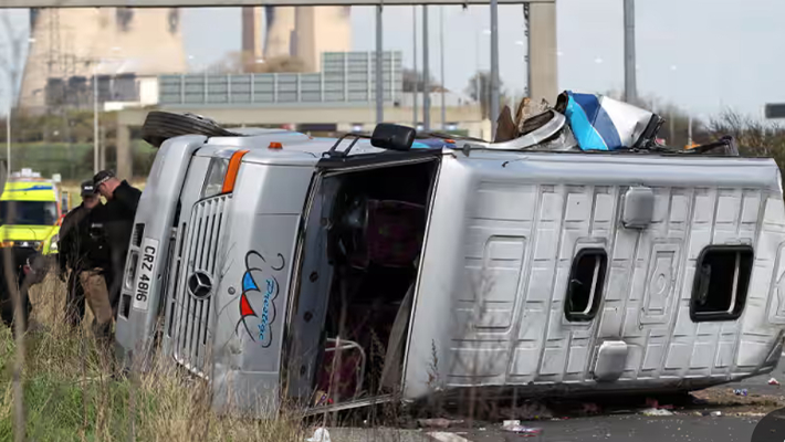 Accident involving minibus in UK