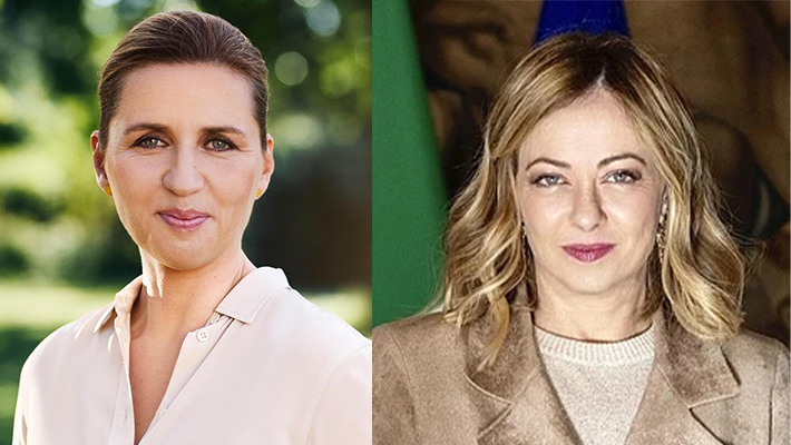 Danish Prime Minister Mette Frederiksen and Italian Prime Minister Giorgia Meloni