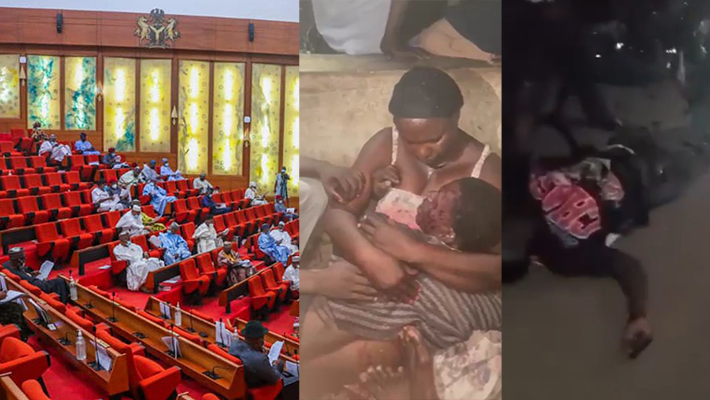 Senate in plenary and scenes from Plateau attacks.