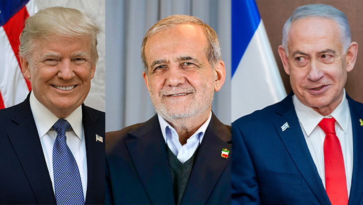 Trump, Pezeshkian, Netanyahu