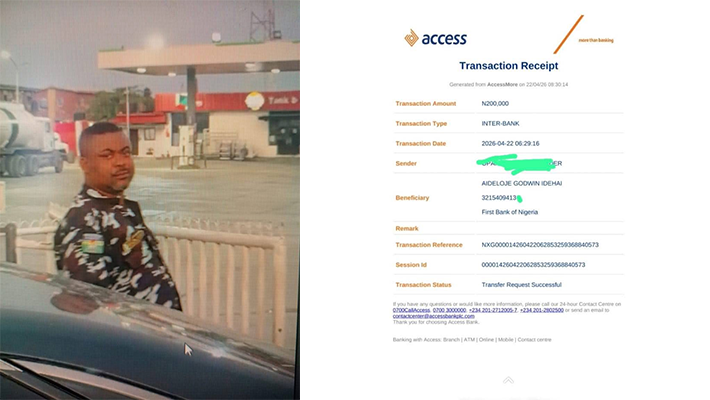 Picture of the police and transfer receipt