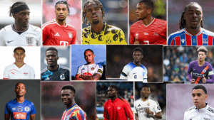 Noni Madueke ,Bukayo Saka,Eberechi Eze,Antonio Nusa,Folarin Balogun,Manuel Akanji,Noah Okafor,Michael Olise,Carney Chukwuemeka ,David Alaba,Felix Nmecha,Jamal Musiala,Ime Okon,Tani Oluwaseyi ,Promise David