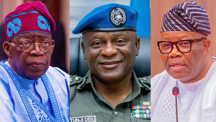 Tinubu with IG, Akpabio