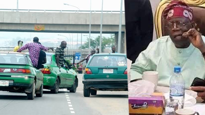 Cabs in Abuja, Tinubu with toothpick