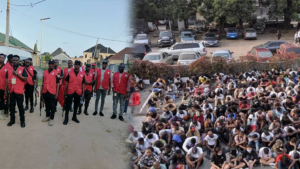 Armed EFCC agents, crowds of youths arrested for internet fraud in Lagos
