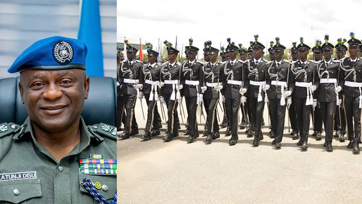 IG and policemen on parade.