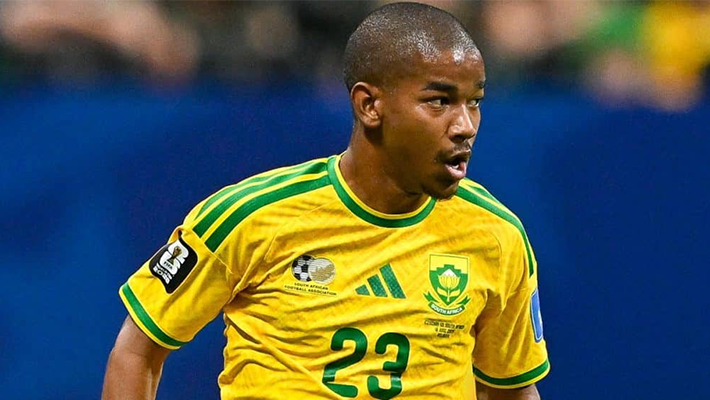 Bafana Bafana midfielder Jayden Adams