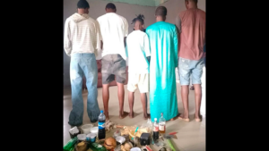 five suspected cultists and recovered weapons, hard drugs, and other incriminating items